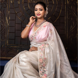 Tissue Fabric Hand Work Shree