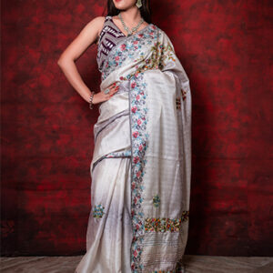 Cotton Bullion Stitch Saree