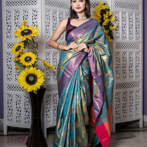 Banaras Soft Dual Tone Silk Saree